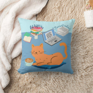 Cojín Decorativo Gato Naranja Perezoso