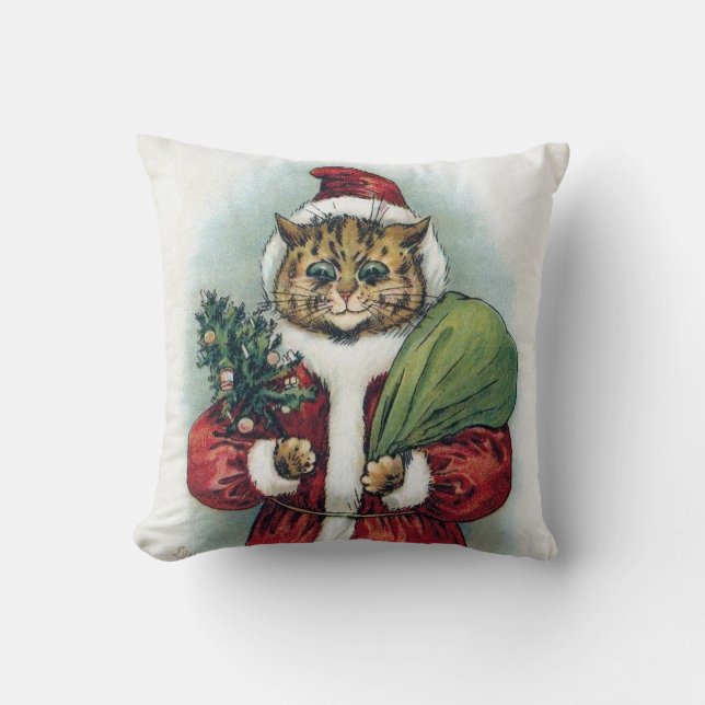 Cojín Decorativo gato navidad, Louis Wain (Anverso)