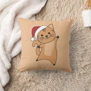 Cojín Decorativo Gato Navidades Nieve Animales De Invierno Gatos Ti