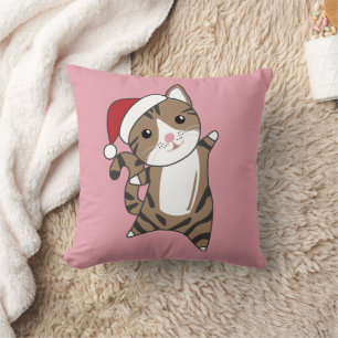 Cojín Decorativo Gato Navidades Nieve Animales De Invierno Gatos Ti