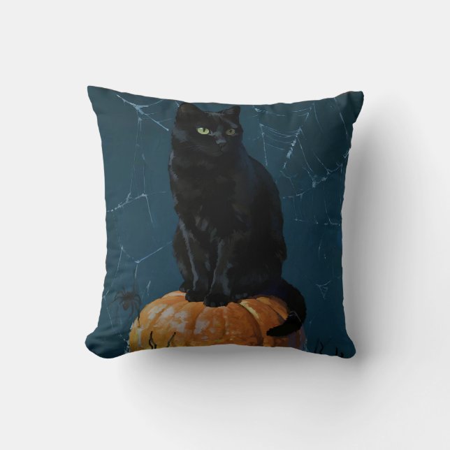 Cojín Decorativo Gato Negro (Anverso)