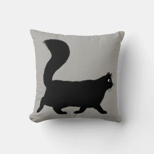 Cojín Decorativo Gato negro andando Guay Kitty con cola suave