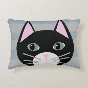 Cojín Decorativo Gato negro, bandas