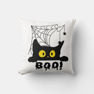 Cojín Decorativo Gato negro Boo telaraña
