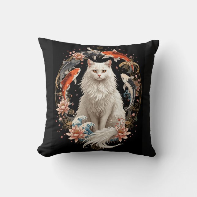 Cojín Decorativo Gato negro celestial (Anverso)