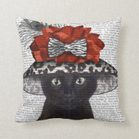 Gato negro con fabuloso Gorra