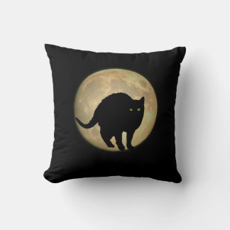 Cojín Decorativo Gato negro de arco de la luna llena