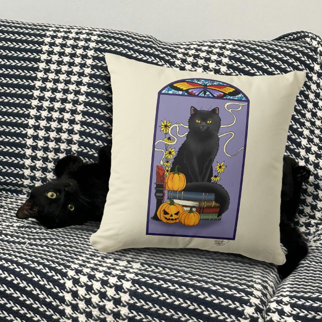 Cojín Decorativo Gato negro de Art Nouveau (Subido por el creador)