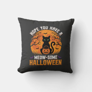 Cojín Decorativo Gato negro de Halloween Meow-Some