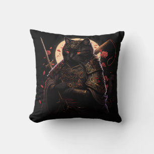 Cojín Decorativo Gato negro de Samurai