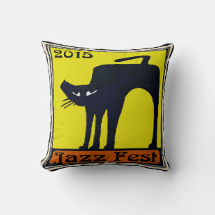 Cojín Decorativo Gato negro del chat del Festival de Jazz Noir 2015