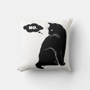 Cojín Decorativo Gato Negro Dice No