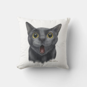 Cojín Decorativo Gato negro divertido de dibujos animados