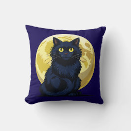 Cojín Decorativo Gato negro enojado