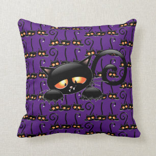 Cojín Decorativo Gato negro espeluznante