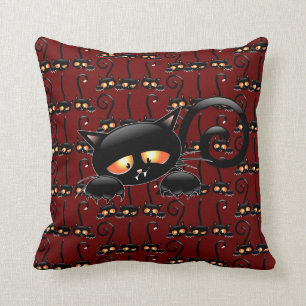 Cojín Decorativo Gato negro espeluznante