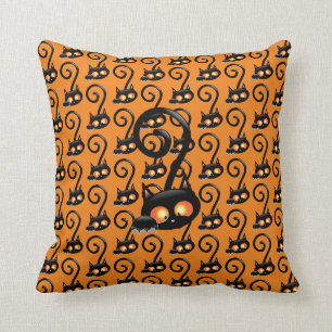 Cojín Decorativo Gato negro espeluznante