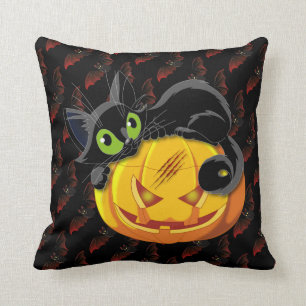 Cojín Decorativo Gato negro espeluznante