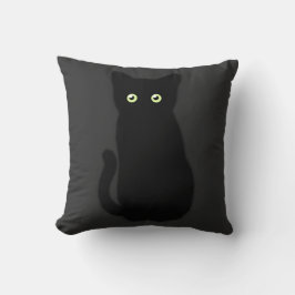 Cojín Decorativo Gato negro, gatito lindo, diversión espumocrática