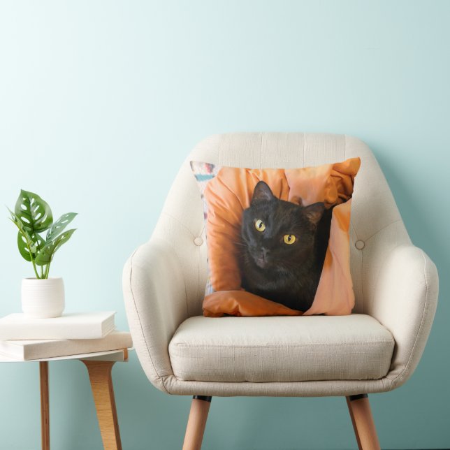 Cojín Decorativo Gato Negro Lindo (Silla)