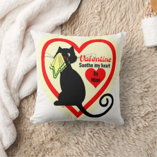 Cojín Decorativo Gato negro llorando Antiguo San Valentín Vintage S