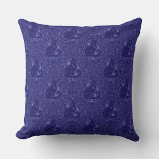 Cojín Decorativo Gato negro místico en morado genial