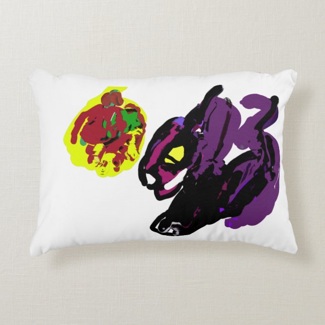 Cojín Decorativo Gato negro sí otoño (Anverso)