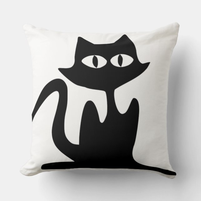COJÍN DECORATIVO GATO NEGRO SILHOUETTE (Anverso)
