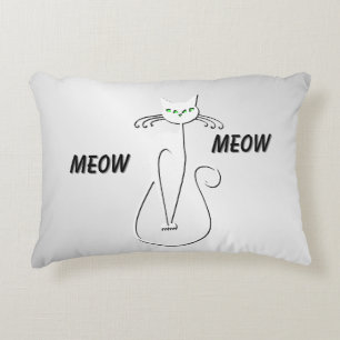 Cojín Decorativo Gato negro Slinky Miau Miau ojos verdes sobre plat