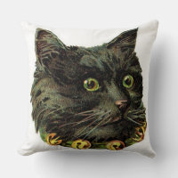 Gato negro victoriano con collar de campana