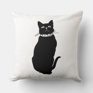 Cojín Decorativo Gato negro vintage