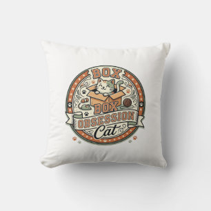 Cojín Decorativo Gato Obsesión Caja Gato Obsesión Caja Vector Vinta