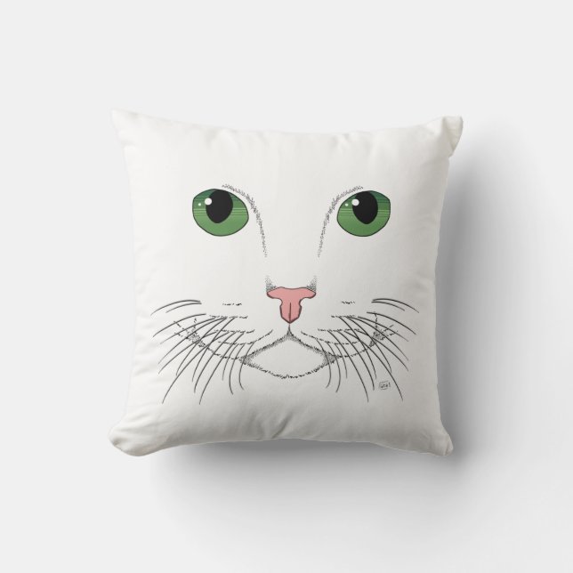 Cojín decorativo Gato Oído Verde (Anverso)