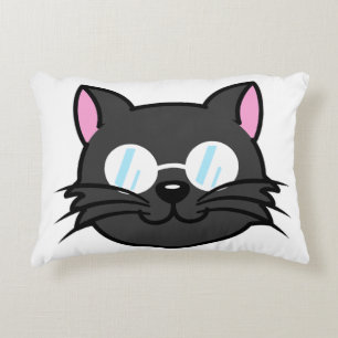 Cojín Decorativo Gato oscuro Gato negro Gato Gris vestido con lente
