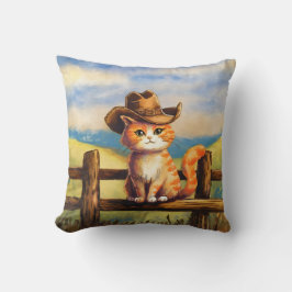 Cojín Decorativo Gato papá pintado con acuarela