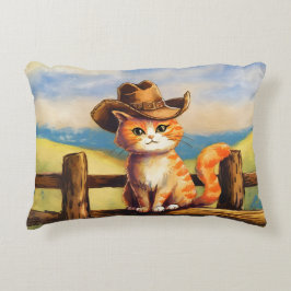 Cojín Decorativo Gato papá pintado con acuarela