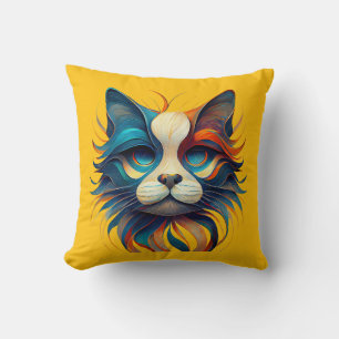 Cojín Decorativo Gato Patriótico Rojo Blanco y Azul