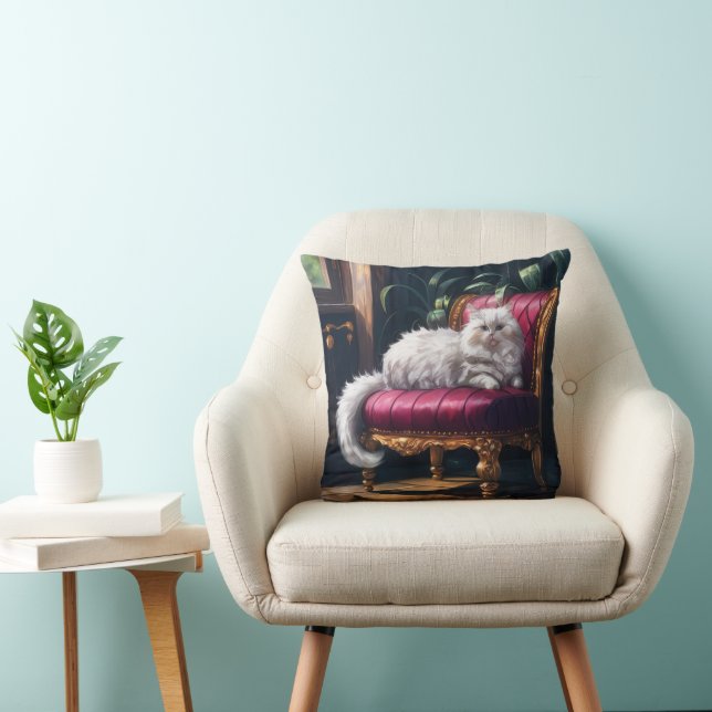 Cojín Decorativo Gato persa blanco (Silla)
