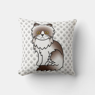Cojín Decorativo Gato persa de dibujos animados bicolor de chocolat