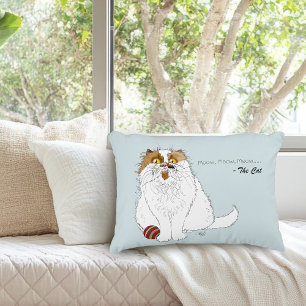 Cojín Decorativo Gato Persa Lindo y Esponjoso Divertido Maullido Az