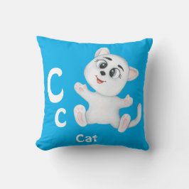 Cojín Decorativo Gato personaliza ABC: Letra C - Agrega tu nombre