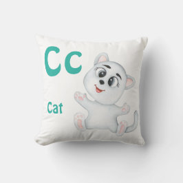 Cojín Decorativo Gato personaliza ABC: Letra C - Agrega tu nombre