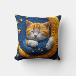 Cojín Decorativo gato personalizado en la luna