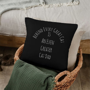 Cojín Decorativo Gato Personalizado Papá Día del Padre Blanco y Neg