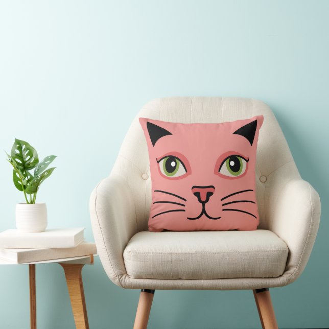 Cojín Decorativo Gato Pink Retro (Silla)