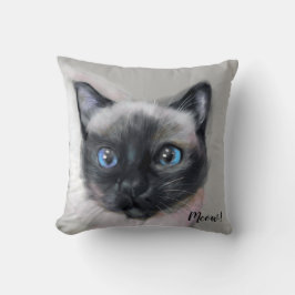 Cojín Decorativo Gato pintado digitalmente. ¡Vaya!
