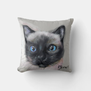 Cojín Decorativo Gato pintado digitalmente. ¡Vaya!