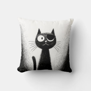 Cojín Decorativo Gato Pirata – Monos Artísticos y Minimalistas de G