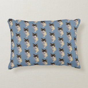 Cojín Decorativo gato Ragdoll, azul polvoriento