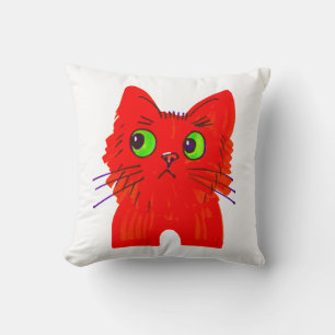 Cojín Decorativo Gato rojo brillante — Maravilla de ojos amplios co